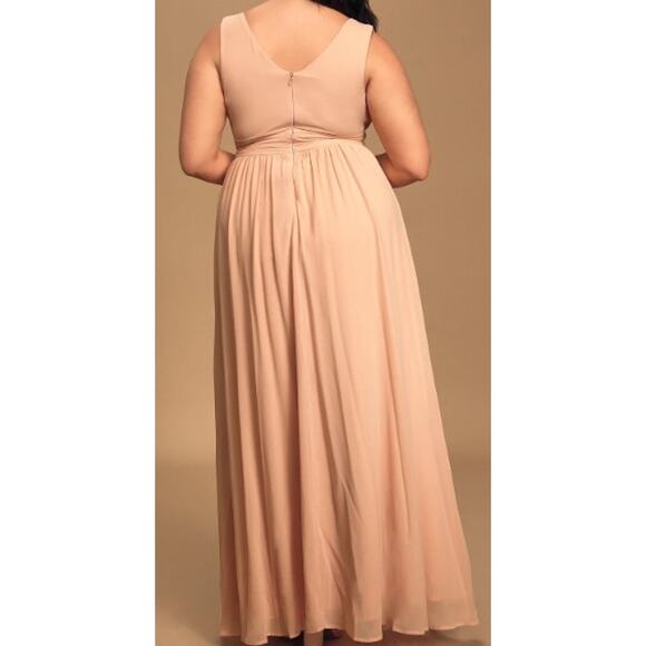 LULU'S XS Thoughts of Hue Blush Surplice Maxi Goddess Formal Dress NEW B53 - Picture 2 of 5